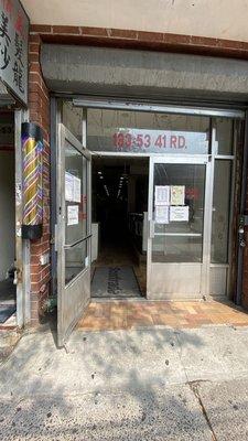 Entrance to the laundromat.