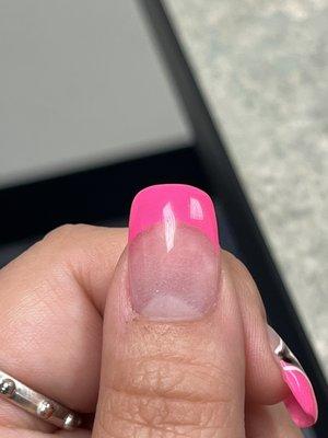 Buffing texture on nail. Doesn't look smooth.