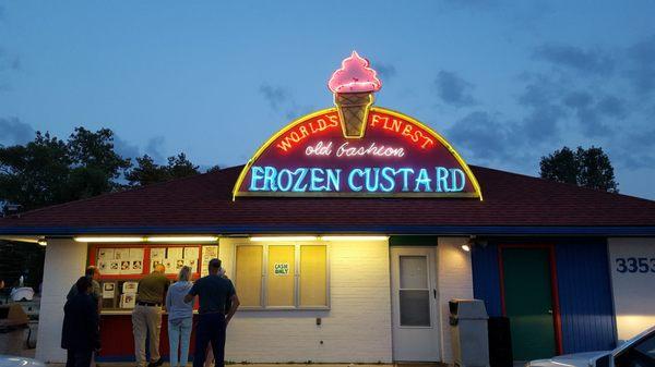 2017-08-24. World's Finest Frozen Custard. Chesterfield, MI. Storefront.