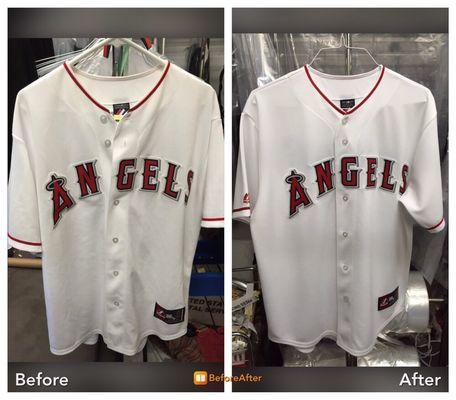 Before and after: Angels jersey