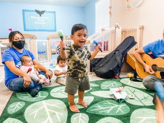 Music class always make us shake our sillies out.