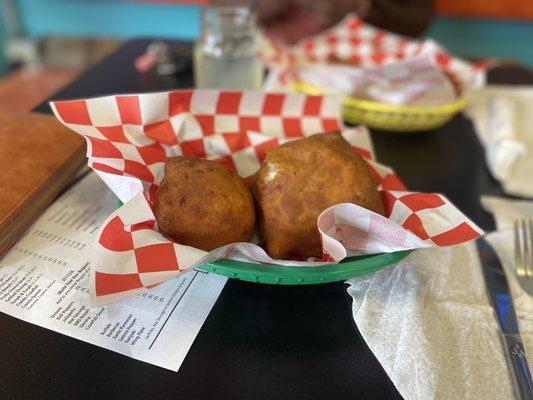 Creole Queen Beignet and Philly Cheese Steak Beignet