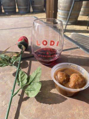 Delicious meatballs paired with their wines!