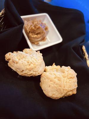 Herb biscuits with salted molasses butter