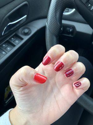 red gel nails