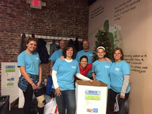 WW employees & their families volunteer at Catie's Closet as part of our 25 Days of Giving initiative