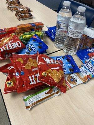 Snacks for the donors