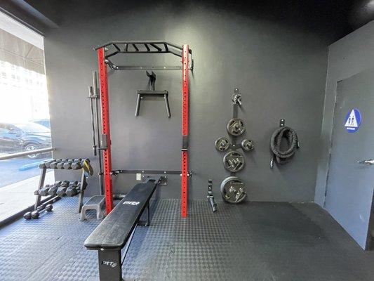 Weight rack and bench set