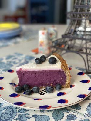 Ube Pie with blueberries