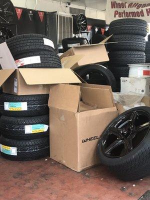 There are tons of new and used tires here