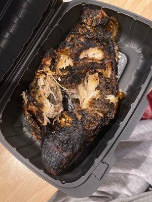 I ordered stuffed Grilled Tilapia from door dash and it is so burnt, I couldnt even eat it.. there was also no stuffing.