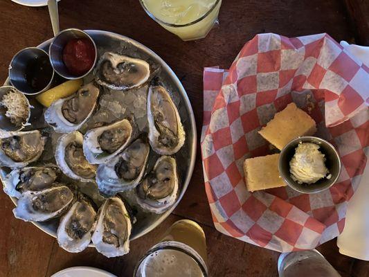 oysters & corn bread