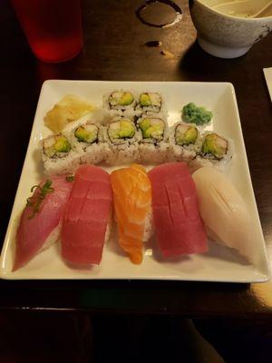 Classic sushi lunch Salmon Tuna White Tuna Yellowtail