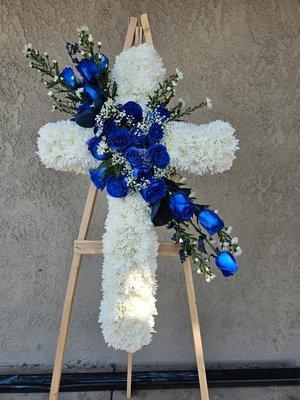 Funeral cross arrangement