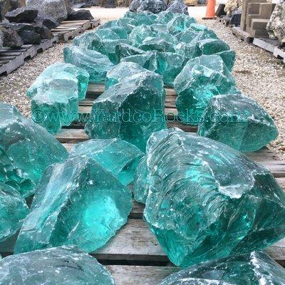 Tumbled Glass Landscape Boulders chunks and mulch!! Preciously beautiful!