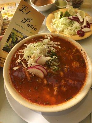 Pozole with all the trimmings