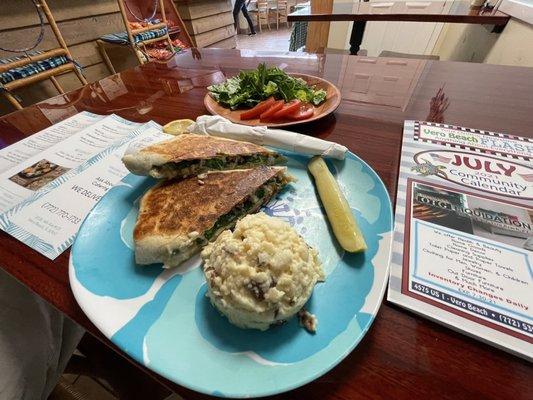 Black & Blue Chicken Wrap w/Side of Potato Salad