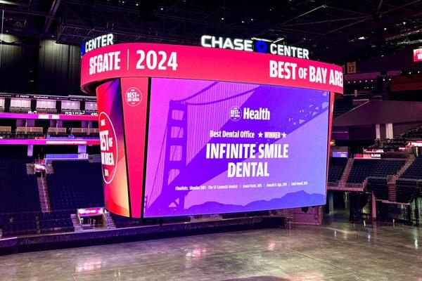 Best of Bay Area 2024 at Chase Center - Best Dental Office: Infinite Smile Dental. Serving the Tr-Valley Area.