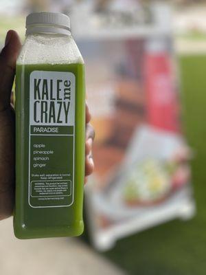 Paradise juice:  apple pineapple spinach ginger