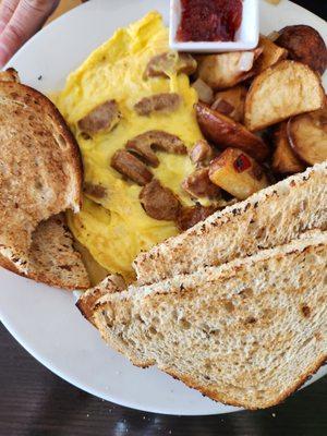 Mr. Lambertville had the omelet with chorizo and a side of bacon