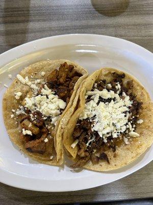 Asada Tacos (added cheese)