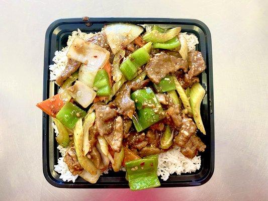 Mongolian Beef Rice Plate