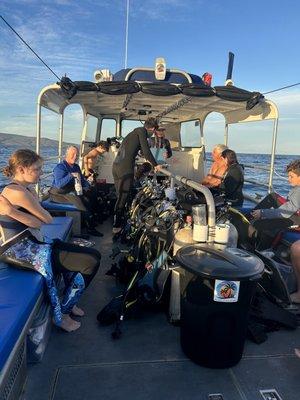 Boat arriving to Molokini Crater