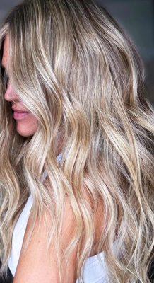 Balayage textured color babylight combo