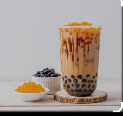 Black tiger milk tea with bubble