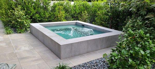 Napa Valley hot tub, with Pebble Tec finish