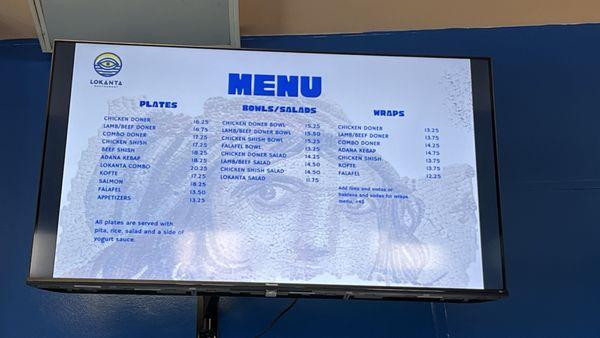 Food menu