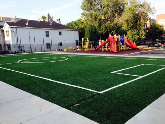 Prescott Elementary School's turf field and playground