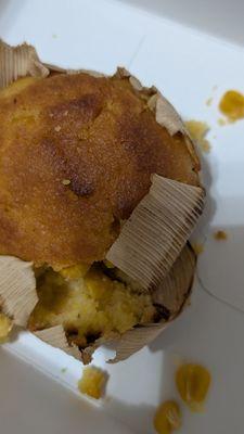 Dry stale corn muffin.