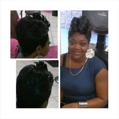 Full weaveShort hair cut N styled