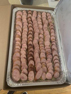 Quick and easy pick up of kielbasa over sauerkraut for our Octoberfest party.  Thanks again N&K Prime!