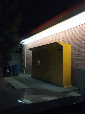 Amazon locker for package returns.