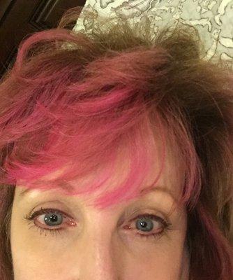 Pretty in pink!  Julie accommodated my desire for some pink highlights!