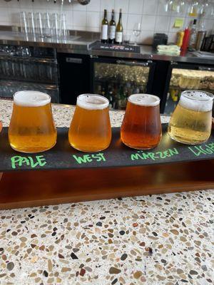 A flight of beer.