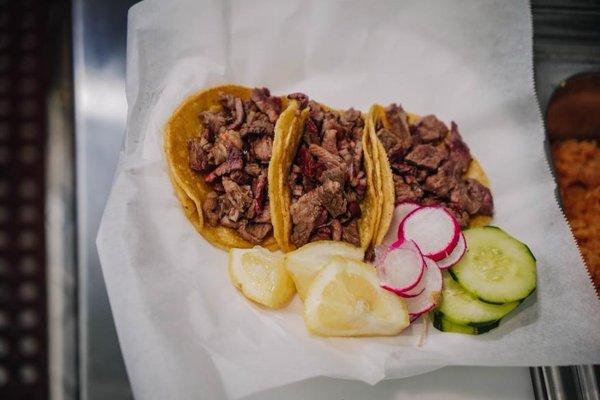 Asada tacos. 2 step process. Al Carbon and flat iron.