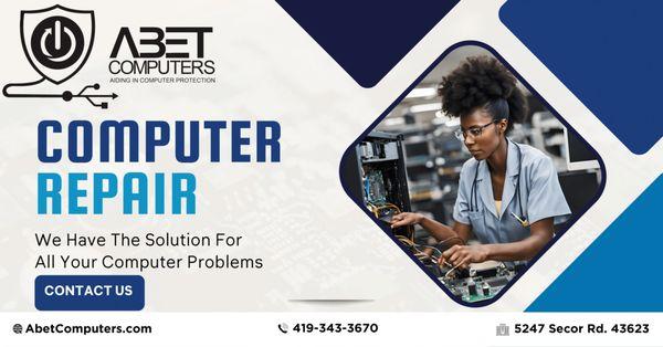 Abet Computers LLC is your trusted local computer repair shop in Toledo, Ohio! We offer expert repair services for all your computer needs.