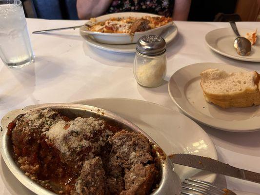 Meatballs and cannelloni