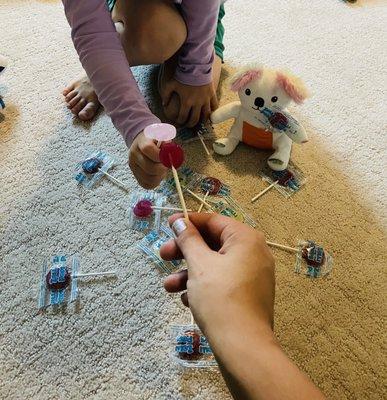 We love Zolli pops! Mommy dont feel as guilty for giving them candy & I sneak one for my self