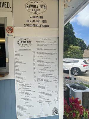 Menu board.