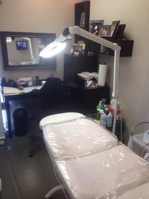 Treatment Area for Electrolysis and Laser with very soothing light music.You will feel meditated  as well.