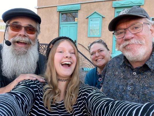 SPOOKTACULAR fun with ABQTours & our guide Charlie!  This group looks a little TOO happy near such a ghoulishly haunted site!!