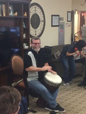 Drumming Around with the residents of Silverado Turtle Creek! The residents LOVED this.