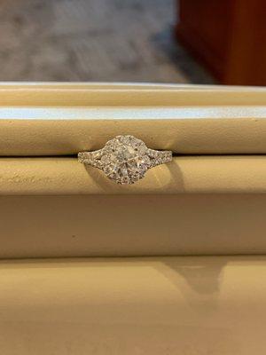 Round Diamond with Frame Engagement Ring