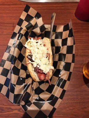 Brisket and Slaw Dog.