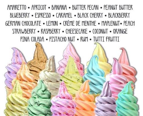 Some of our soft serve ice cream flavors