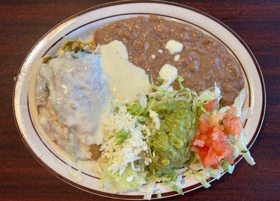 Chicken filled, Chili Relleno.